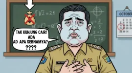 Guru ASN dalam ilustrasi ini menggambarkan kondisi ribuan guru yang tengah